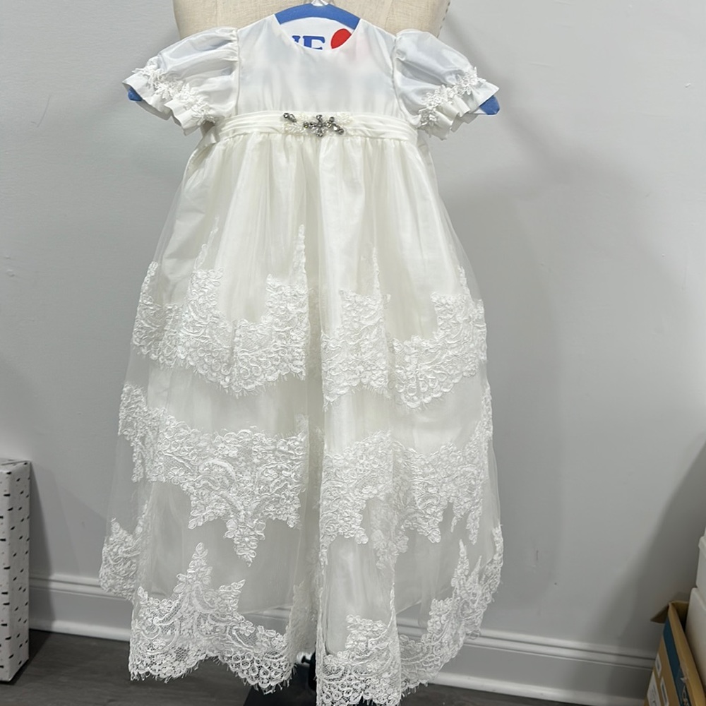 Macis Design Baby Girl's Beaded Lace Dress Baptism/ christening gown